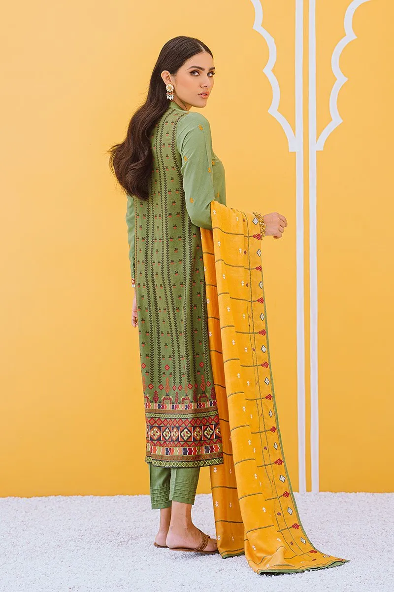 02 Crochet Bluff 3 PC Tasveer Khaddar & Linen Collection Edit Ii