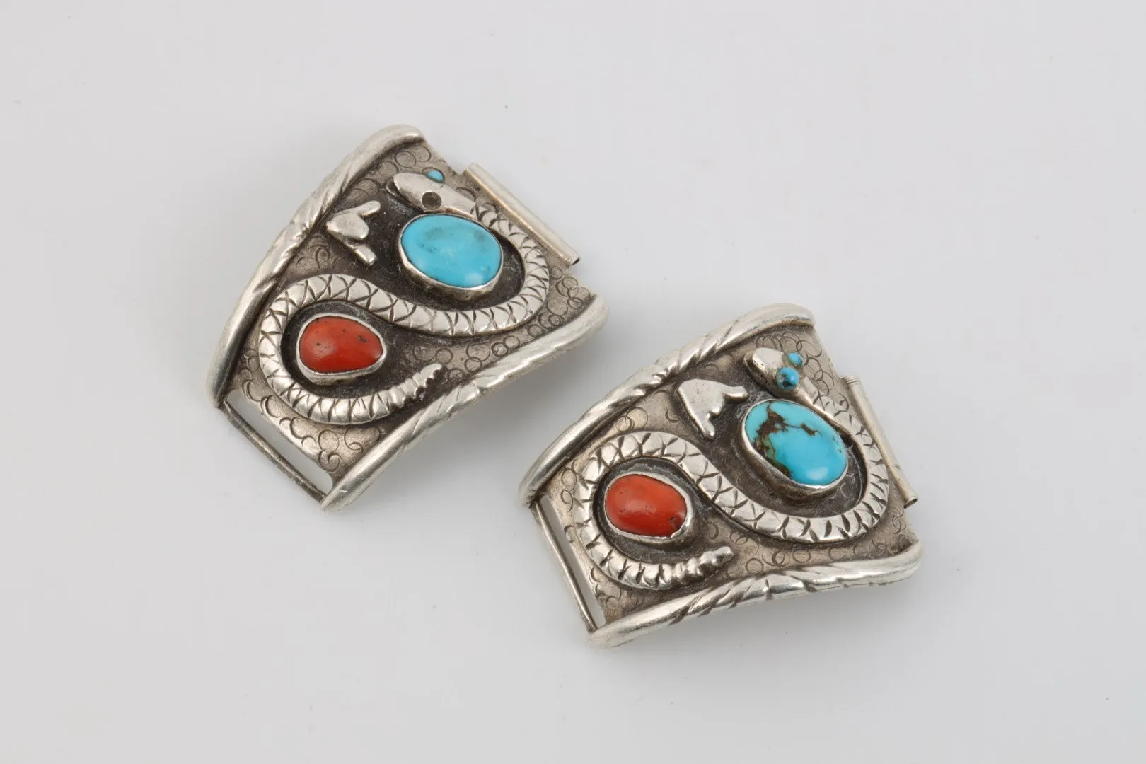 925 Silver 12.16tcw Turquoise 7.15tcw Red Jasper Belt Buckle Set (58.87g.)