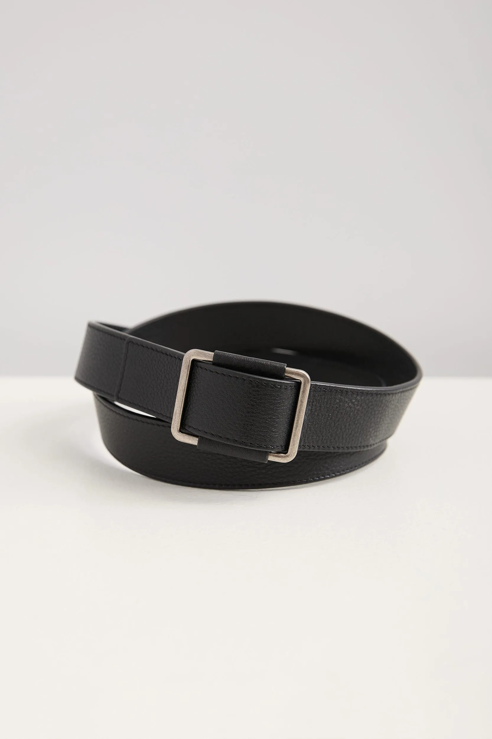 Adjustable leather belt