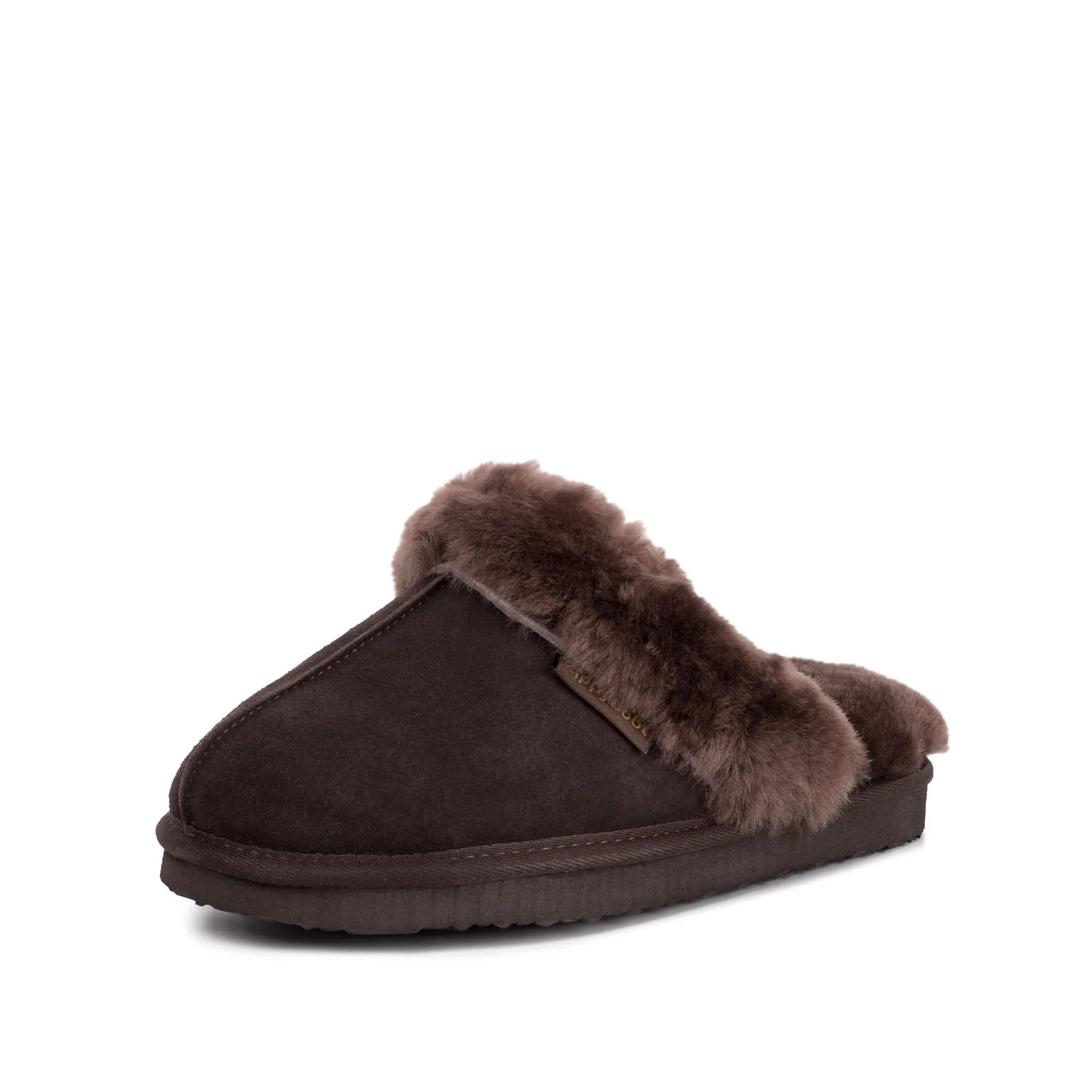 ANN CHOCOLATE SHEEPSKIN SLIPPER MULE