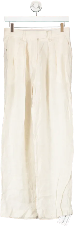 Arket Cream Linen Trousers UK 8