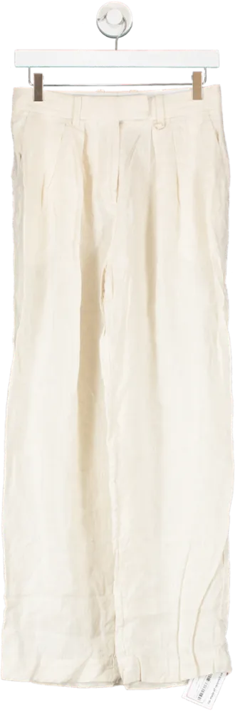 Arket Cream Linen Trousers UK 8