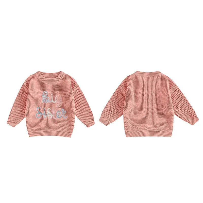 Baby Toddler Girls Deluxe Sweater - BIG SISTER