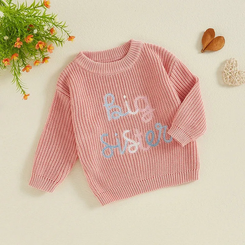 Baby Toddler Girls Deluxe Sweater - BIG SISTER