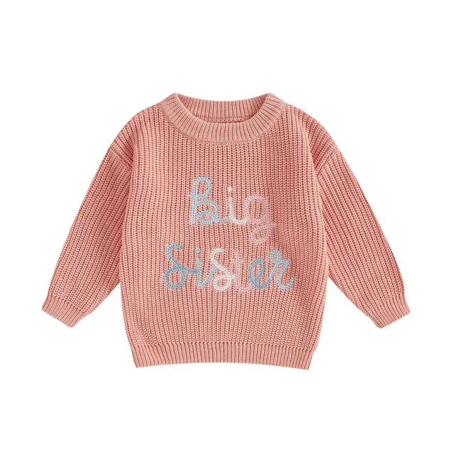 Baby Toddler Girls Deluxe Sweater - BIG SISTER