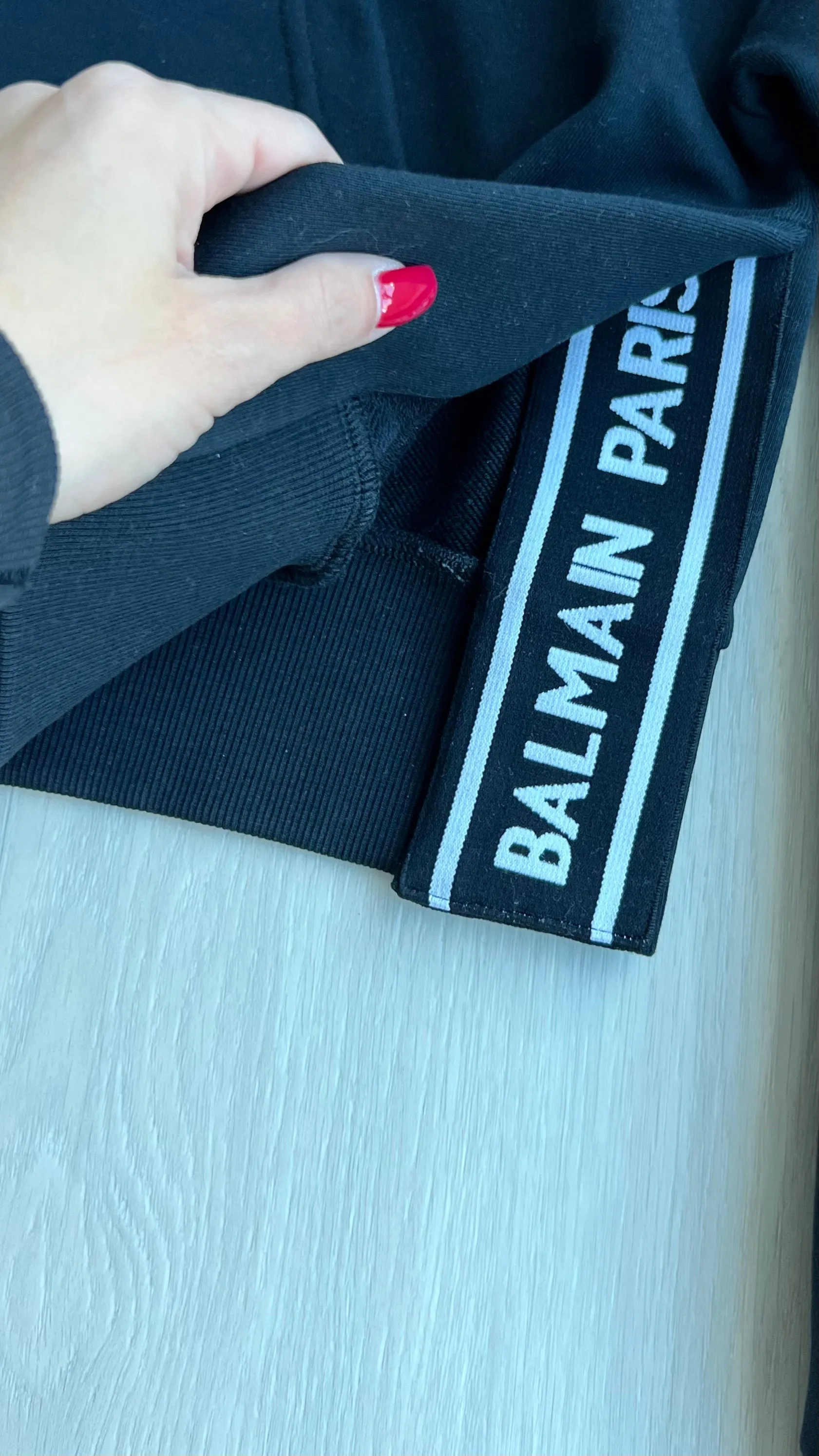 Balmain Cropped Logo Hoodie