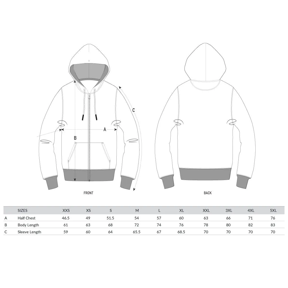 BB Smiley Crest - Zipped Hood - Grey