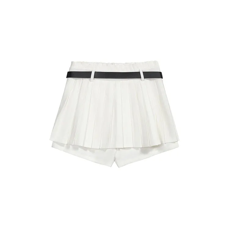 Belt Pleated Skirt