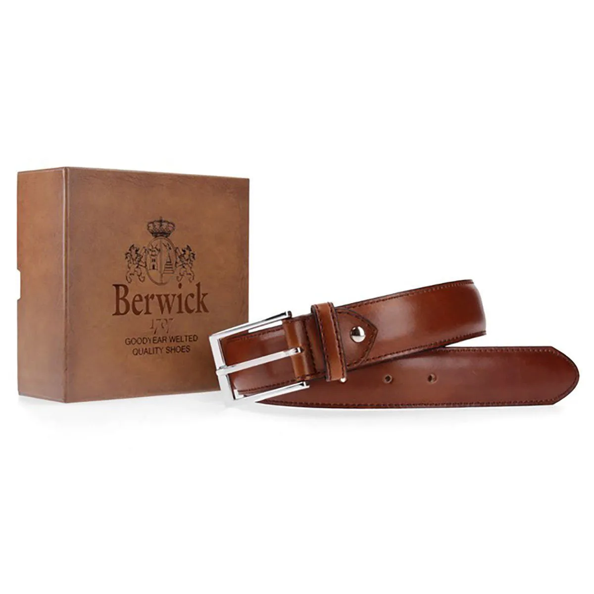 BERWICK 1707 Leather Belt - Lugo Cuero Tan Calf