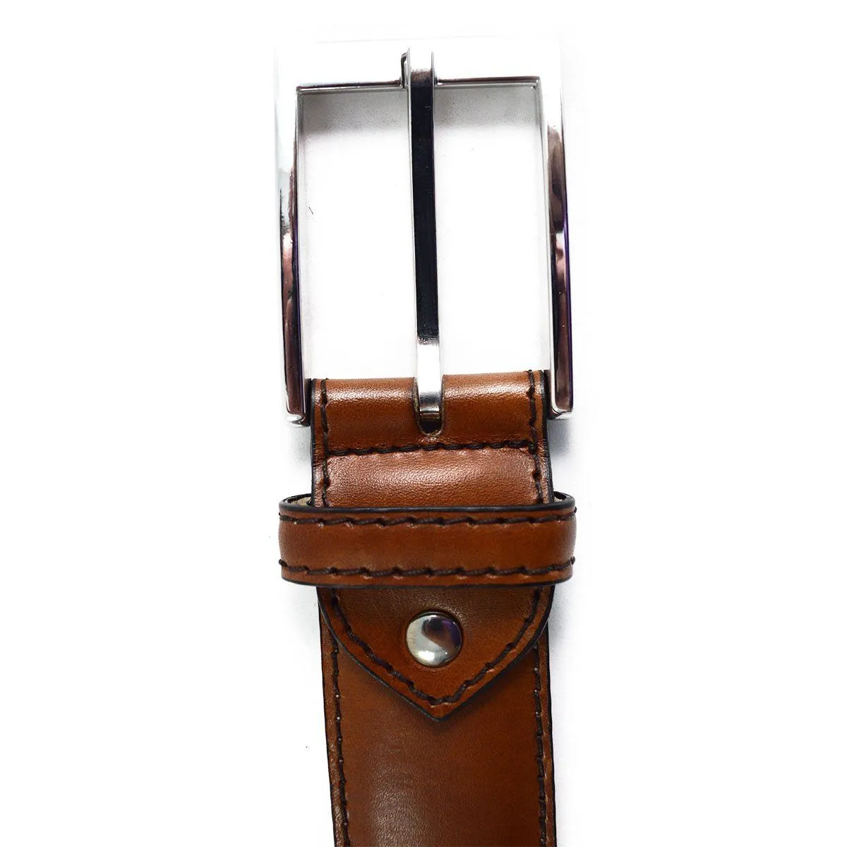 BERWICK 1707 Leather Belt - Tan Vegano