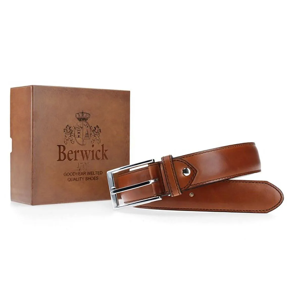 BERWICK 1707 Leather Belt - Tan Vegano