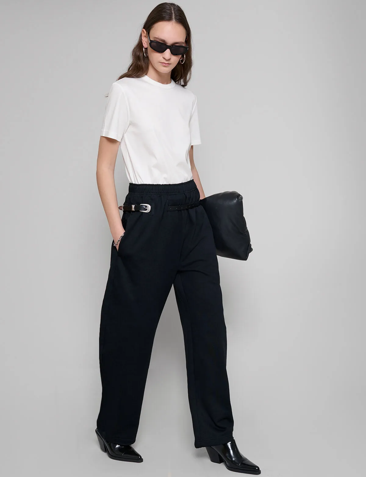 Black Belted Sweatpants