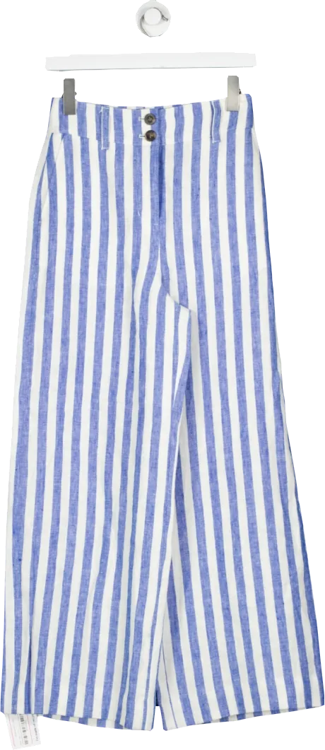 Boden Blue Westbourne Linen Trousers UK 6 petite