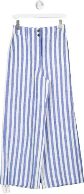 Boden Blue Westbourne Linen Trousers UK 6 petite