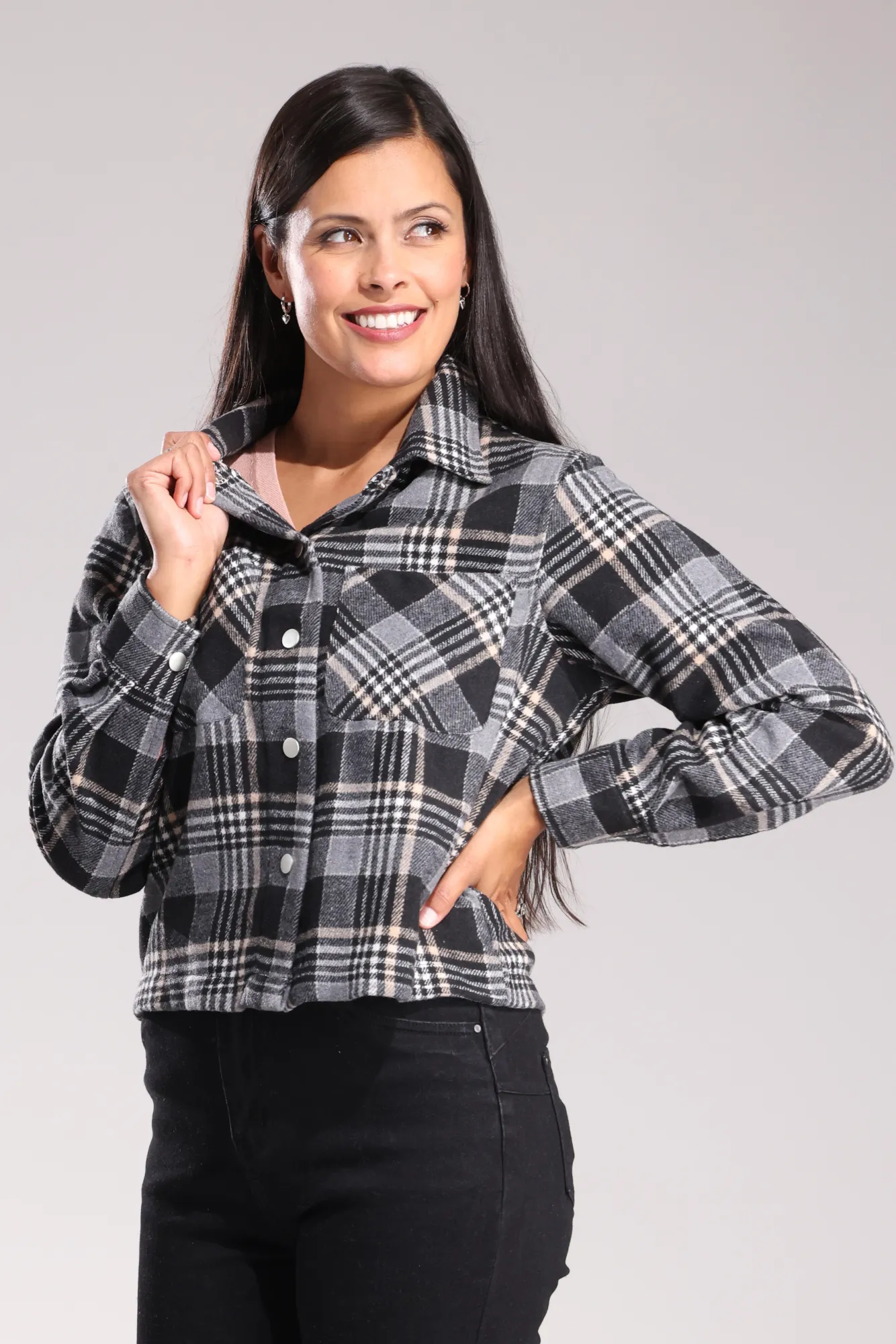 Brushed Checks Jacket | Black Silver Check | 6031ZZ