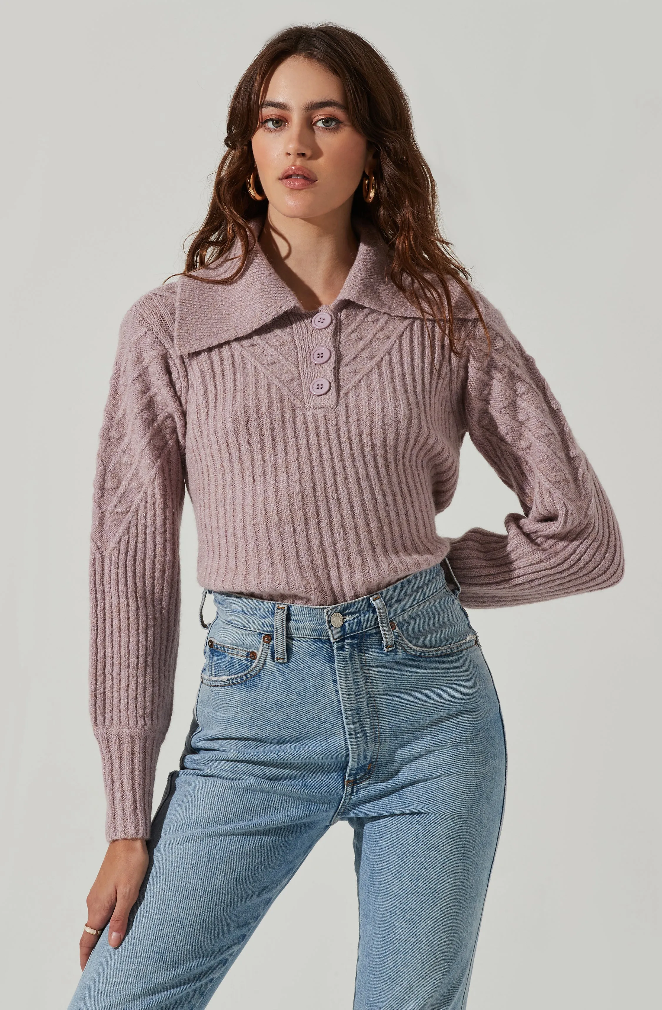 Button Polo Sweater