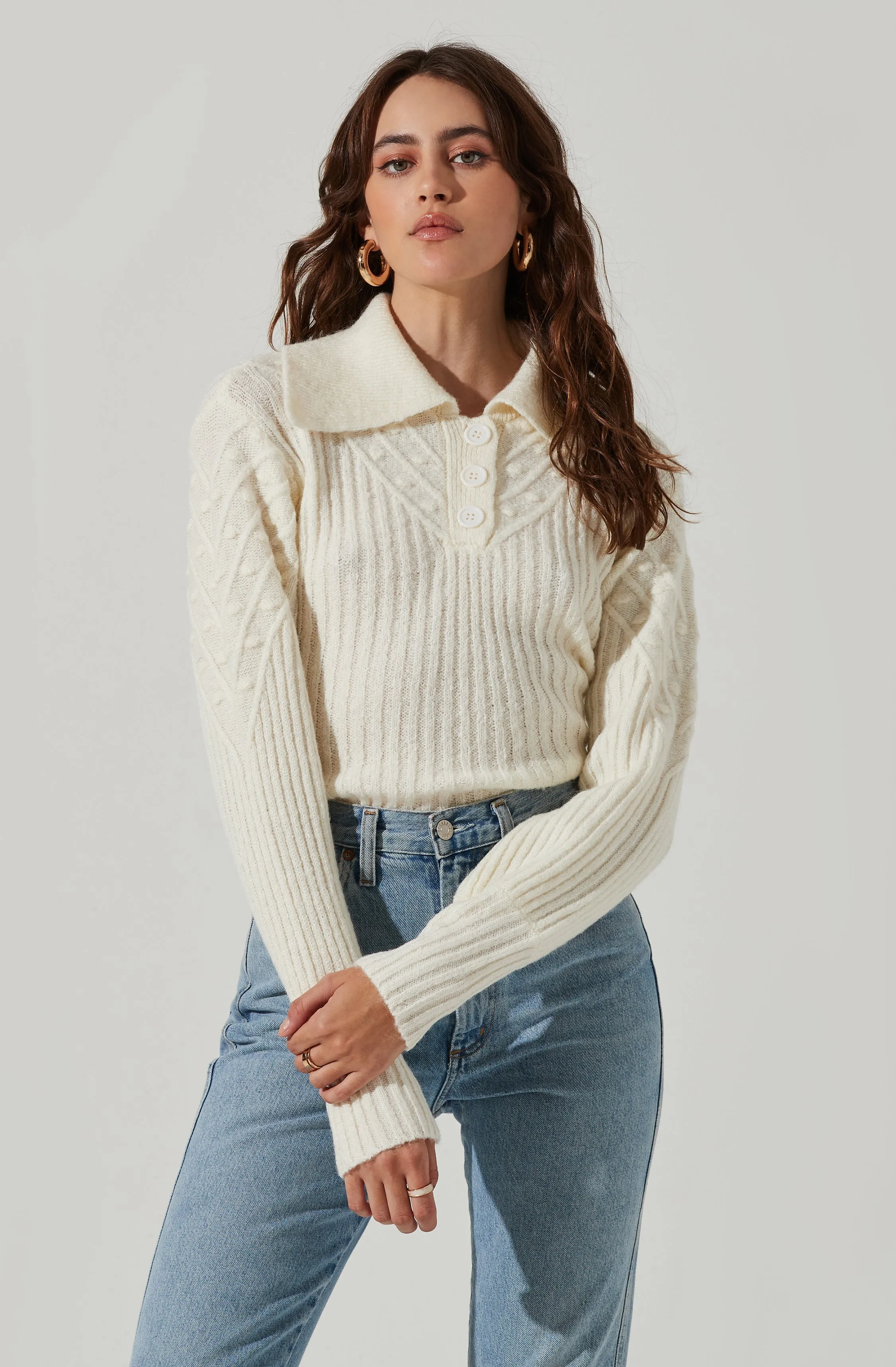 Button Polo Sweater