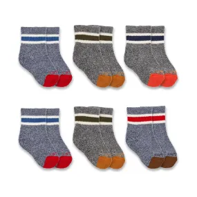 Carhartt Kids' Toddler Camp Crew 6 Pack Socks - Grey