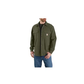 Carhartt Rugged Flex Relaxed Fit Canvas Fleece Lined Shirt Jac Basil