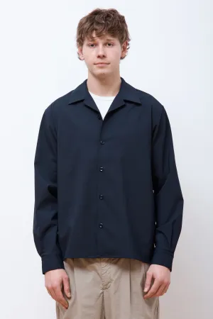 Carsten Light Wool LS Shirt Dark Navy