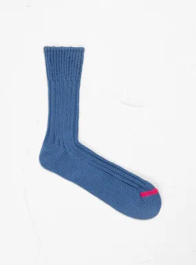 Chunky Ribbed Crew Socks Smalt Blue