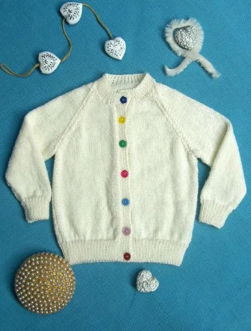 Countrywide Yarns Baby Cardigan Button to Neck 4ply #P295