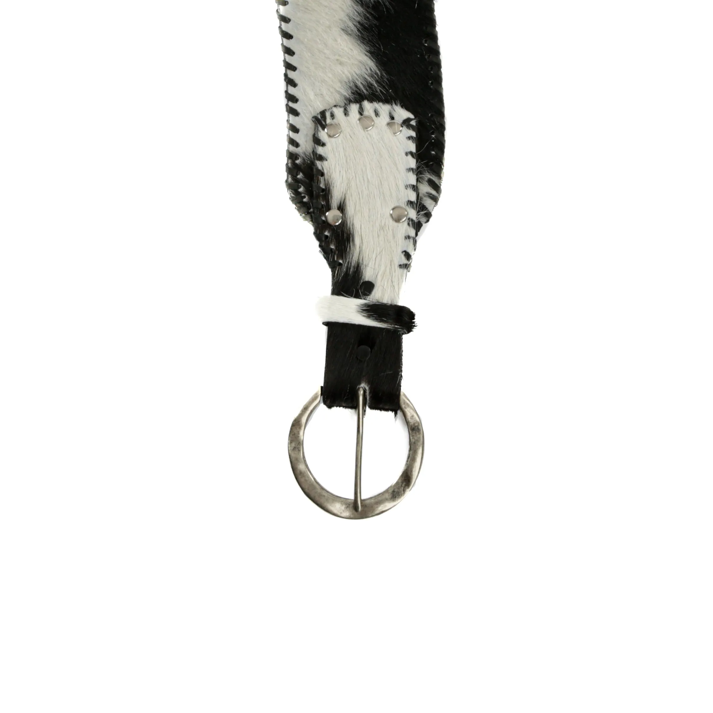 Cowhide Belt :: Black/White