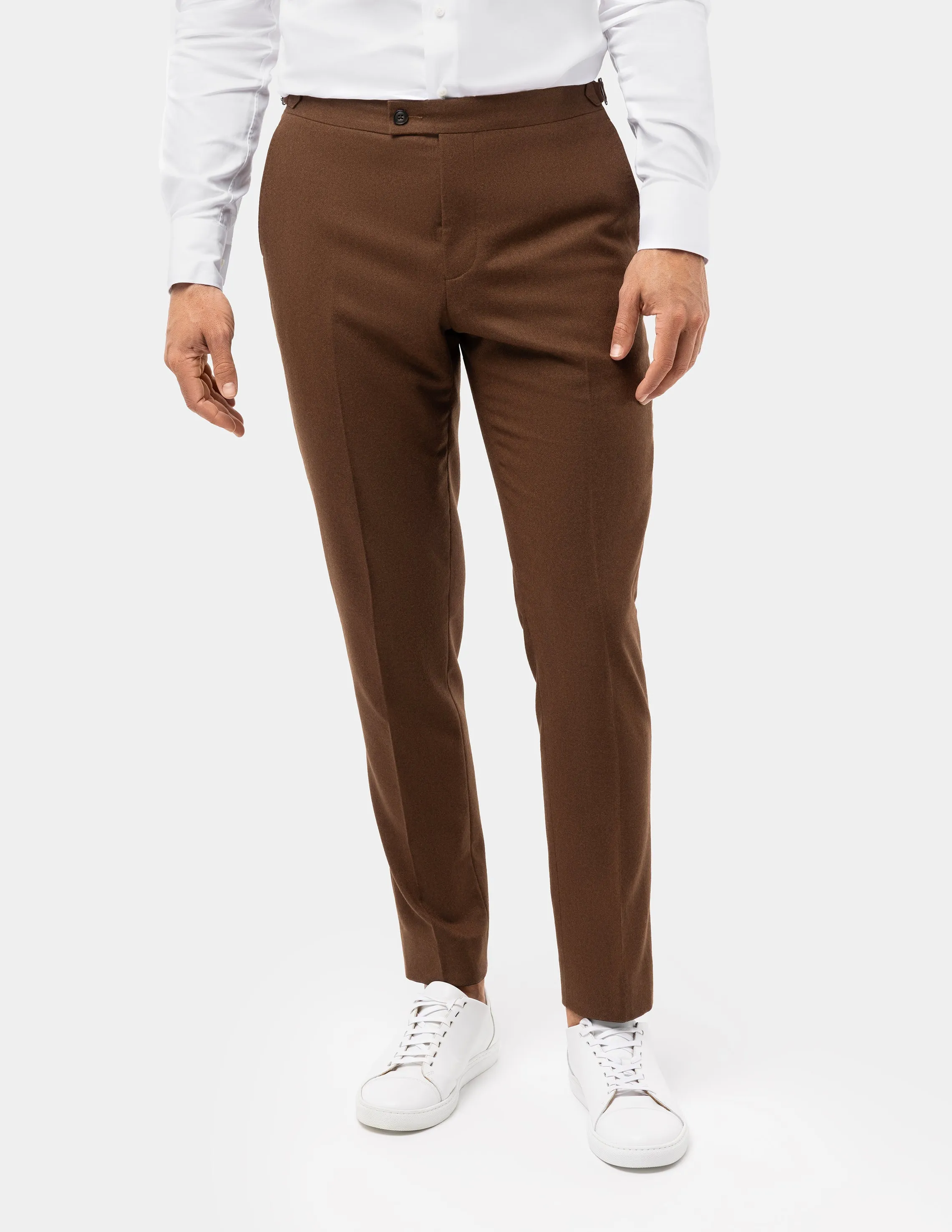 Dark Brown Wool Cashmere Trousers