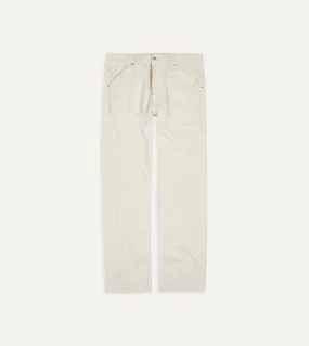 Ecru Japanese Selvedge Needlecord Five-Pocket Trousers