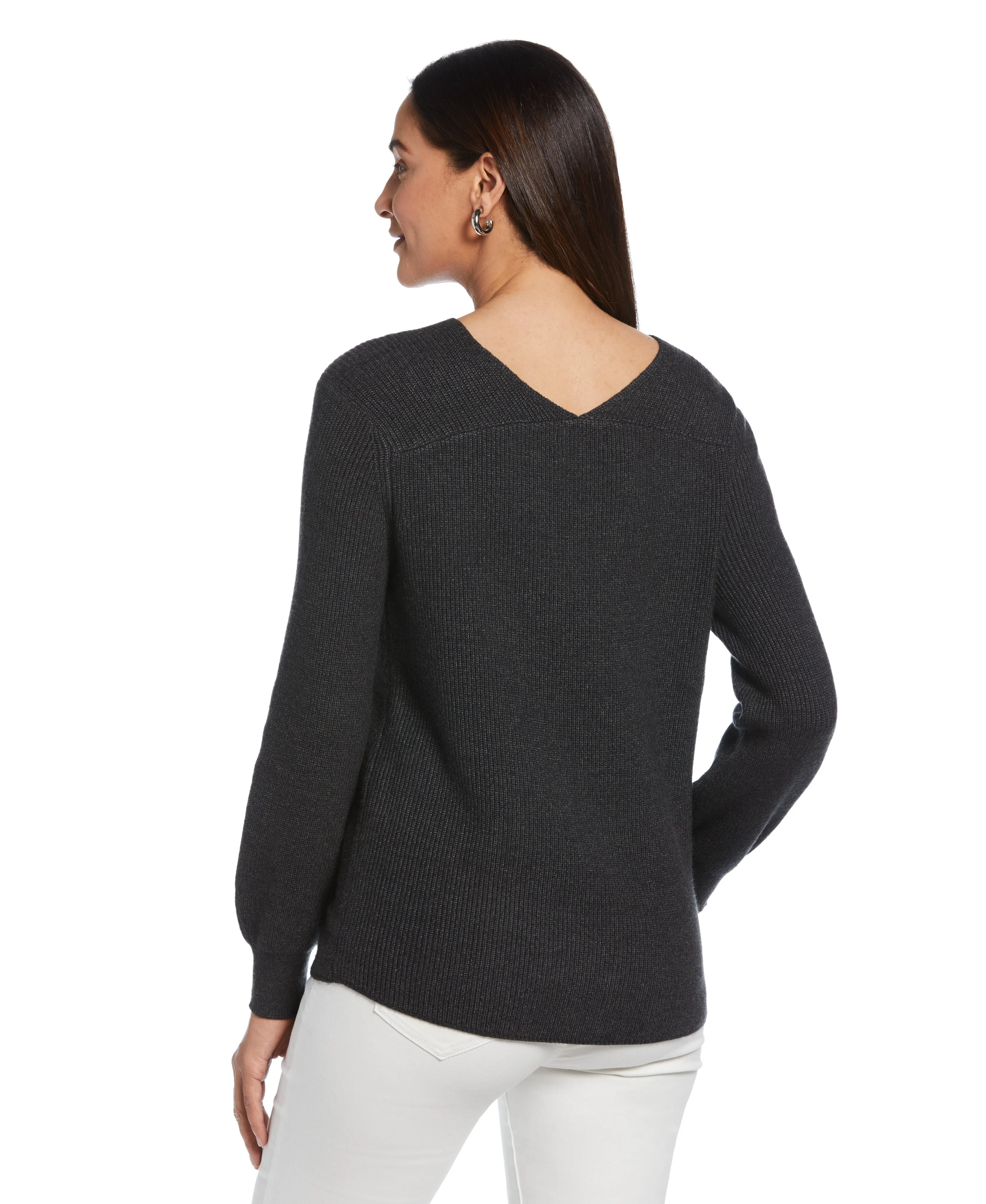 Essential Ribbed V-Neck Sweater