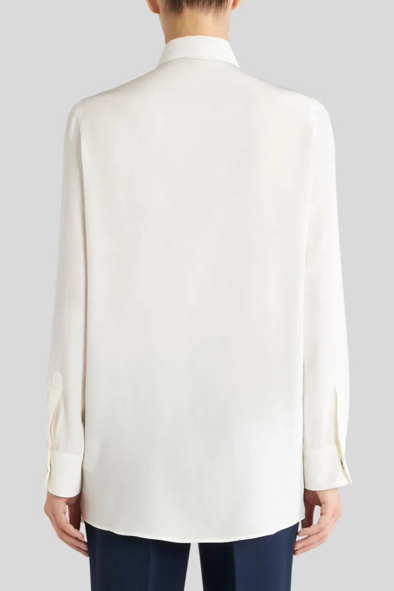 Etro Embroidered Pegaso Silk Shirt - White