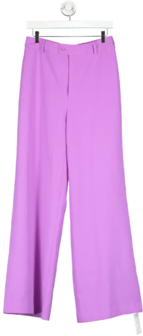 Forever Unique Purple Lilac Lined Wide Leg Trousers UK 10