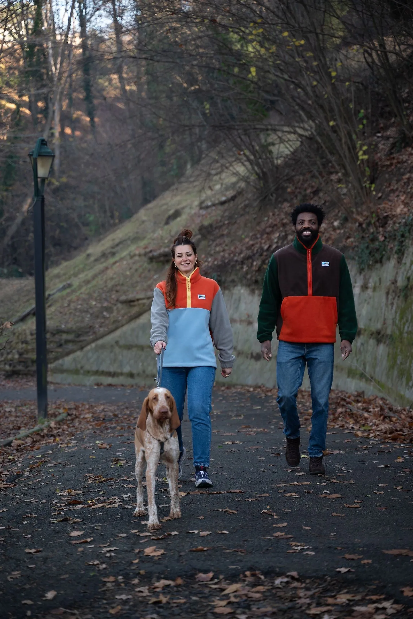 FRESH Yvon Half Zip Fleece Pullover Orange