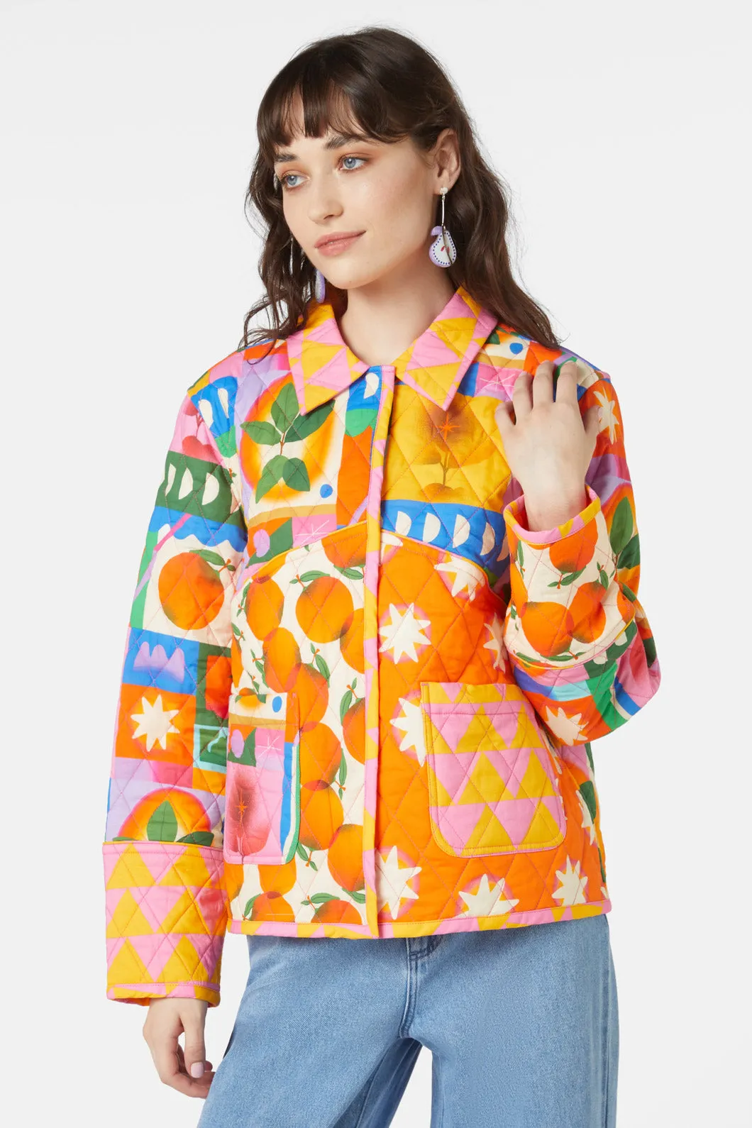 Fruit Market Quilted Shacket