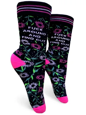 Fuck Around Womens Crew Socks