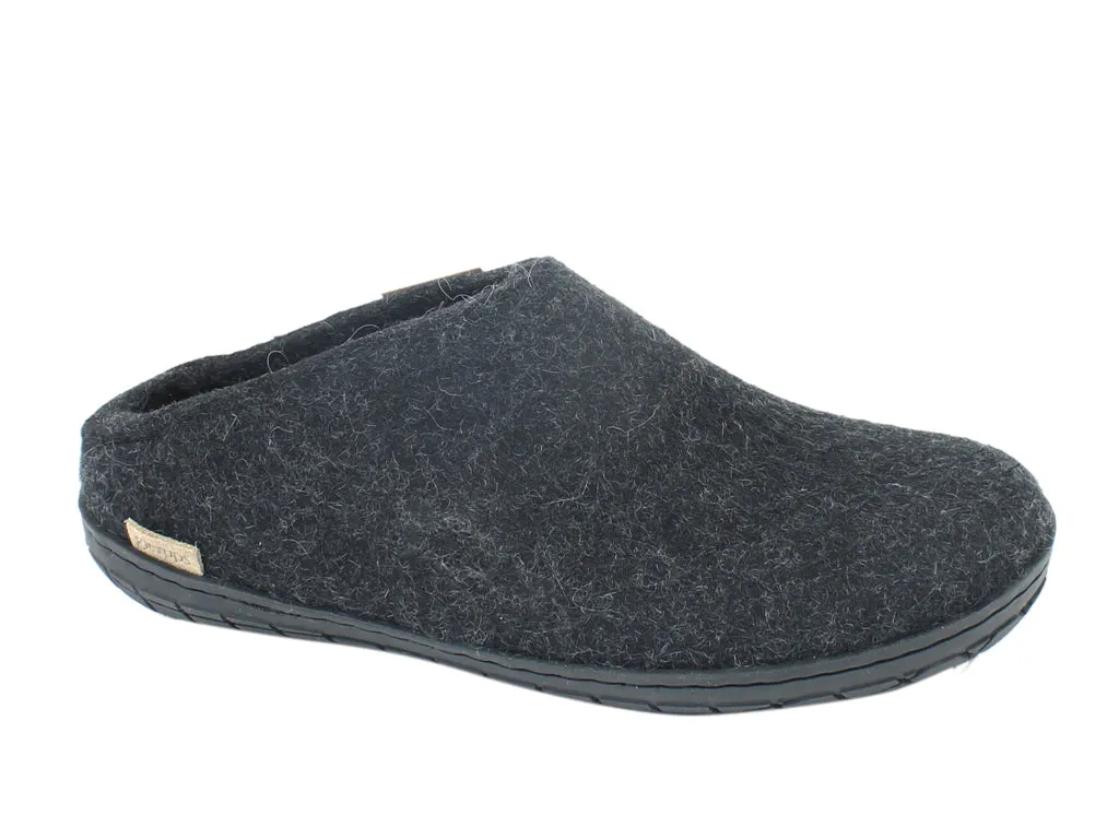 Glerups Slippers Charcoal Rubber Sole