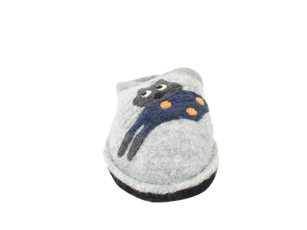 Haflinger Slippers Flair Cucho Cat Grey