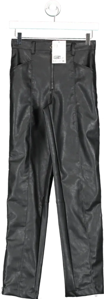 H&M Black Biker Trousers UK 8