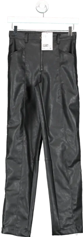 H&M Black Biker Trousers UK 8