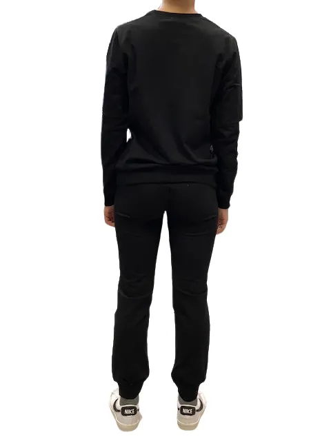 Hangar93 Boy's tracksuit in brushed cotton with crew-neck sweatshirt and trousers with elasticated hem Z2771J NER01 black