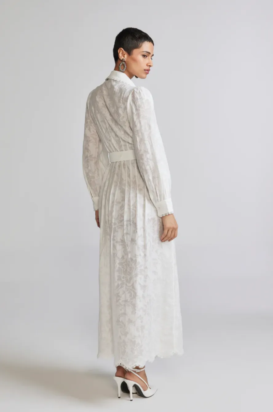 Hemant and Nandita - Ilara Long Shirt Dress - White