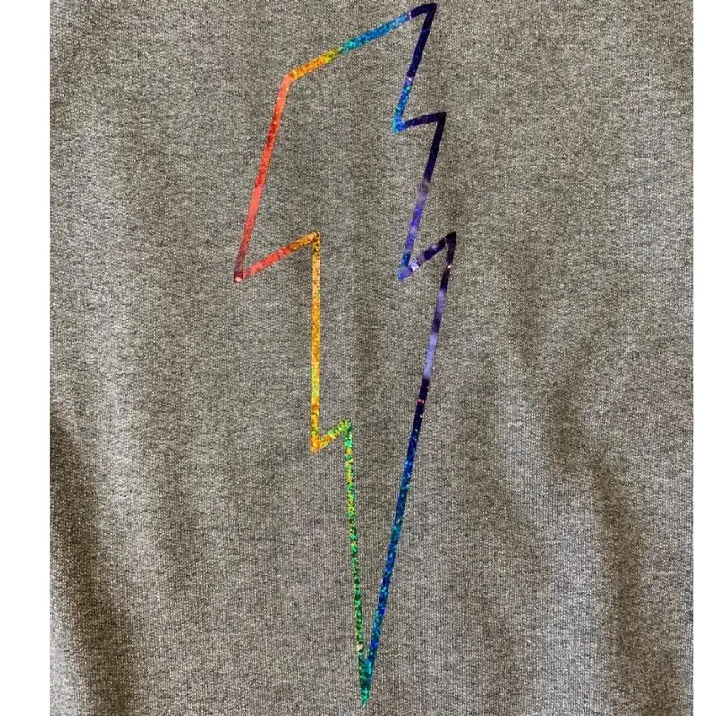 Holographic Sparkle Rainbow Bolt Sweatshirt