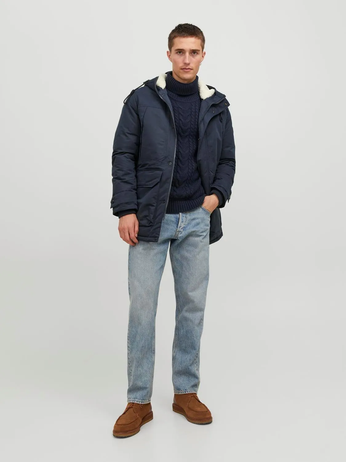 Jack & Jones Mens 'JJECLIP' Hooded Parka Jacket