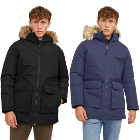 Jack & Jones Mens 'JJEWING' Hooded Parka Jacket