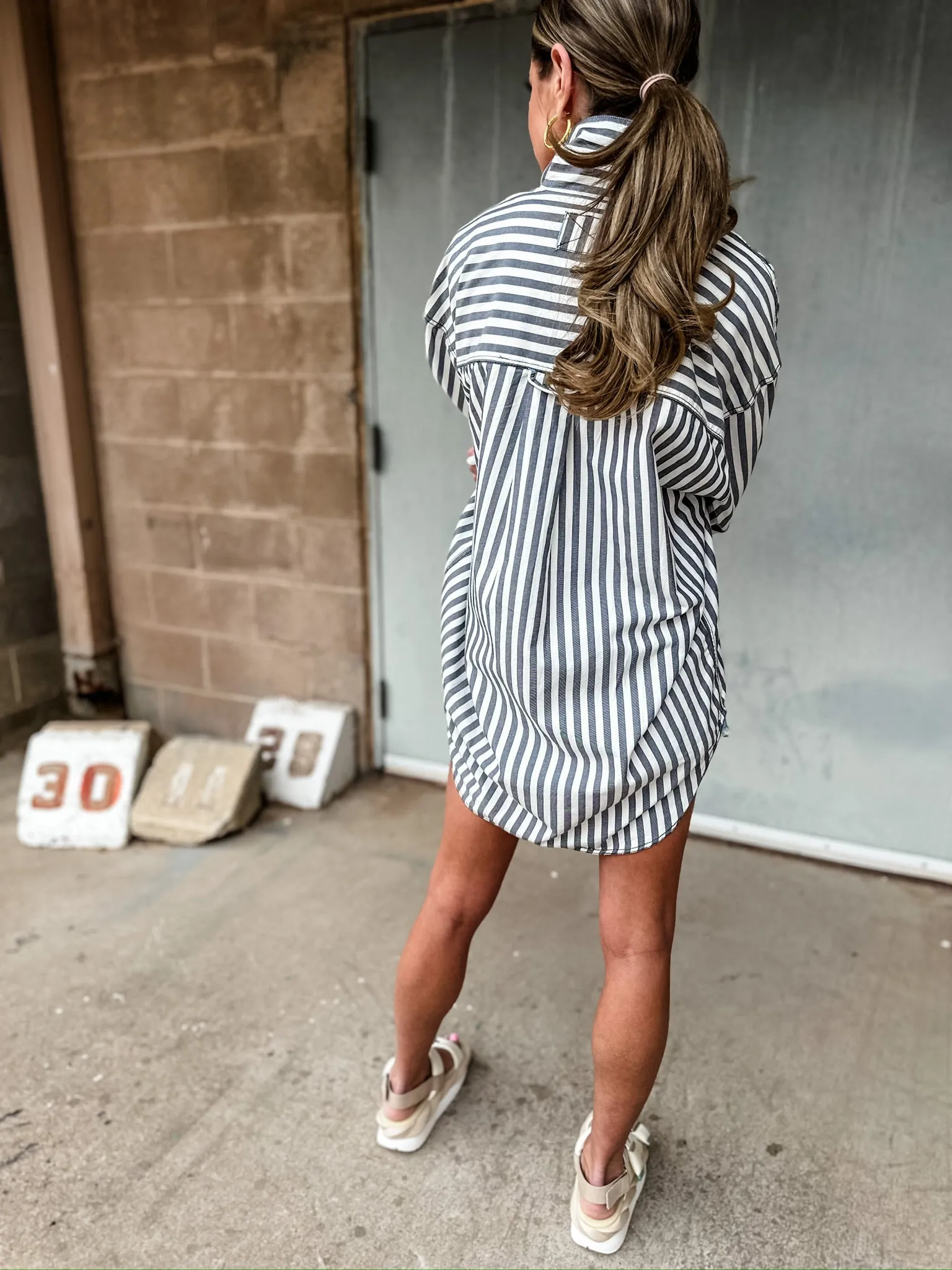 LAST ONE | Free People Freddie Stripe Shirt | Nautical Navy