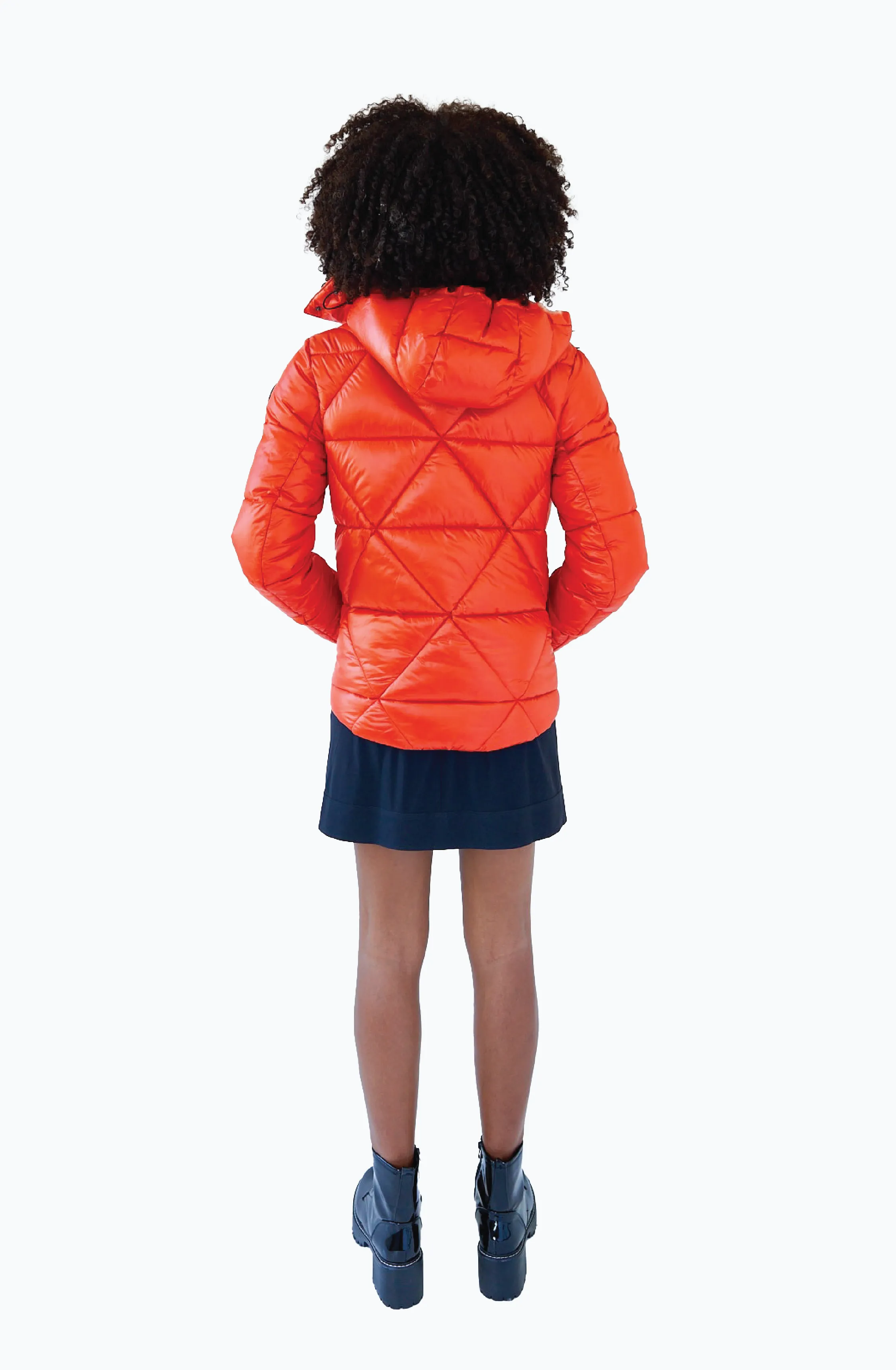 LEAMINGTON short orange puffer jacket