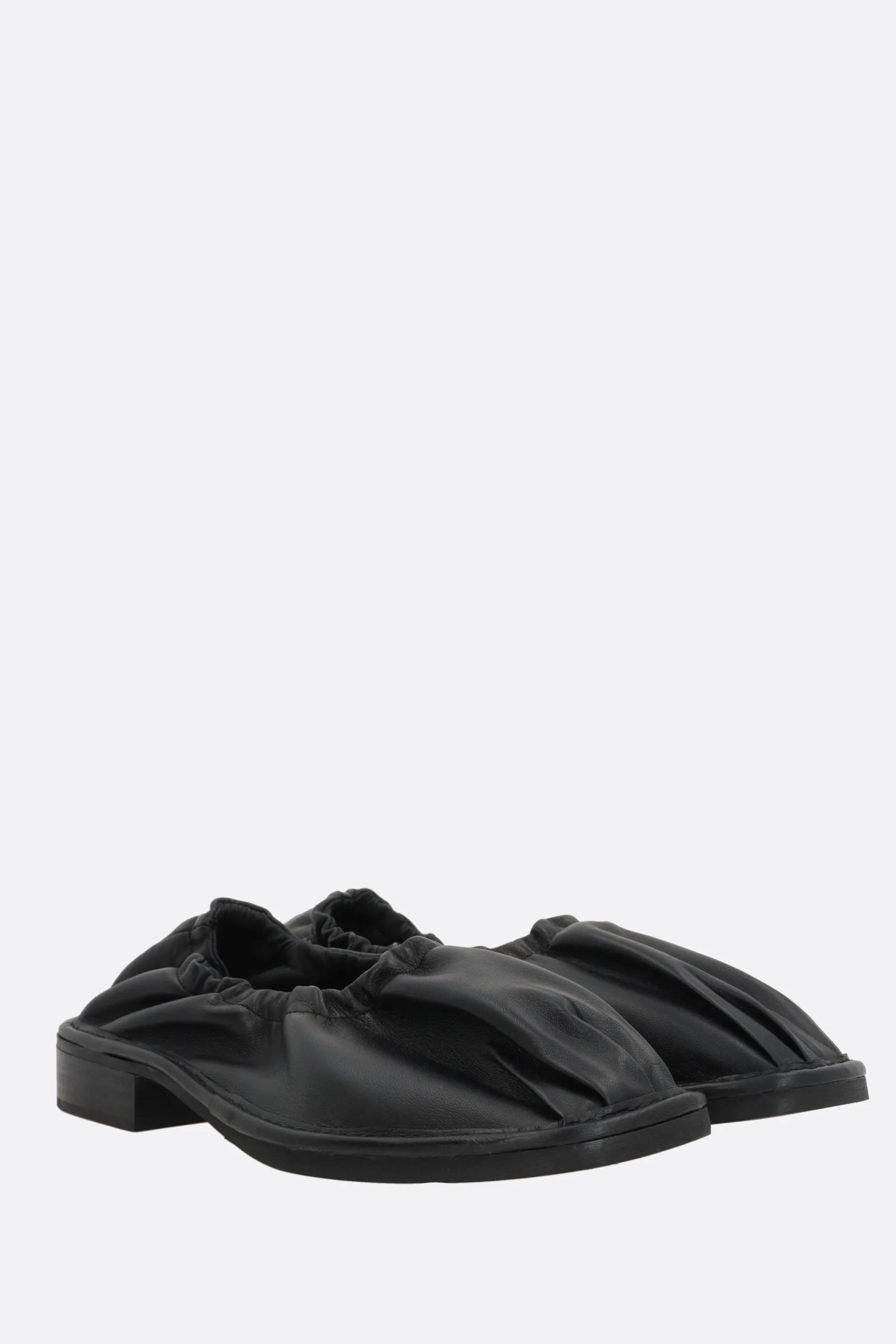 Lune draped leather slippers