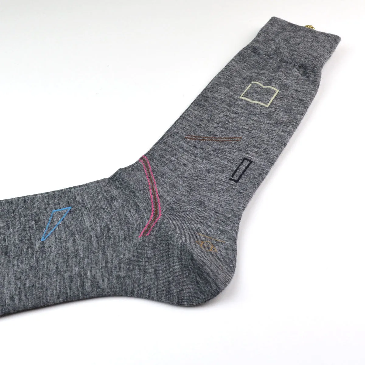 Marcomonde - Geometric Shapes Socks - Grey