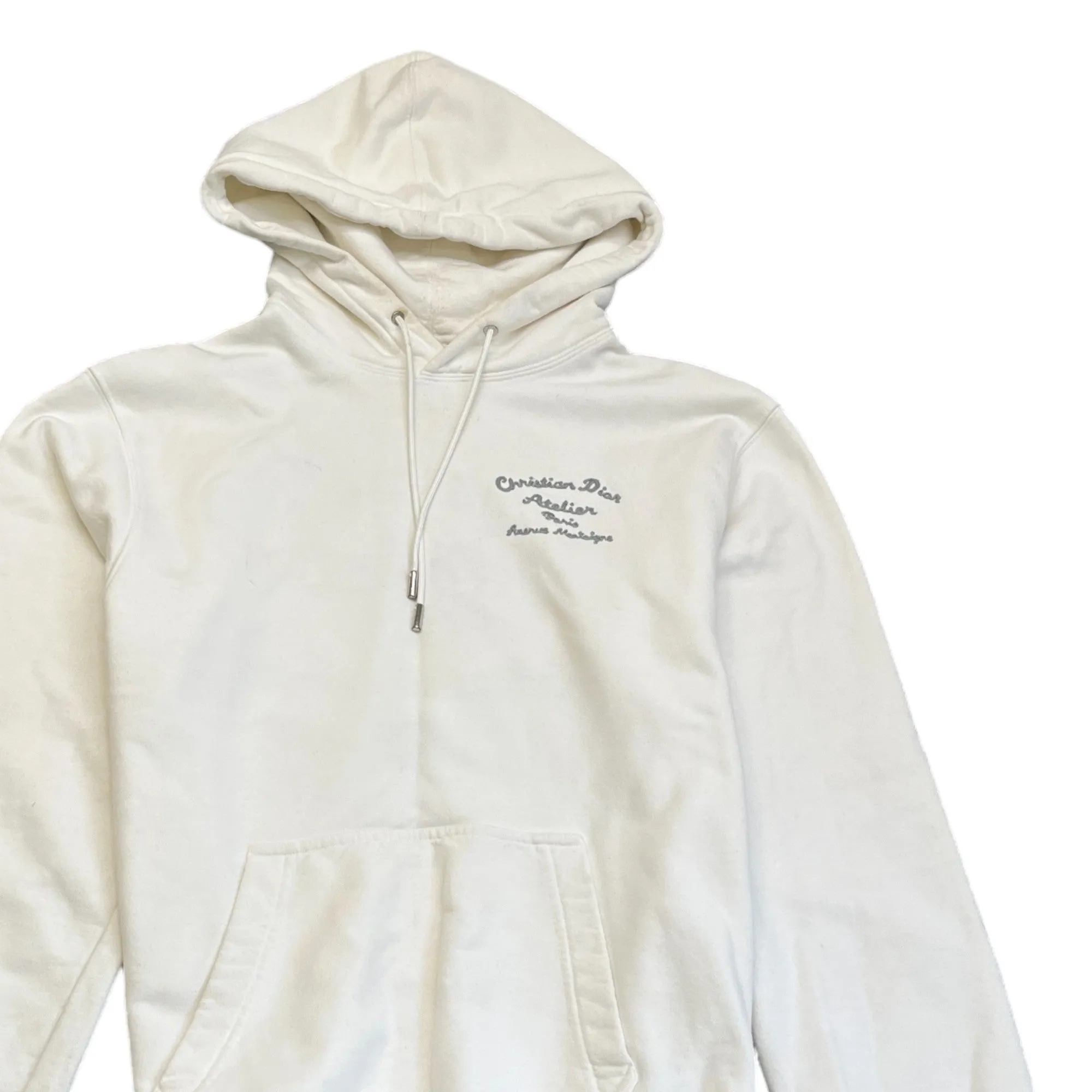 Premium White Mens Hoodie - Atelier Collection, Size L