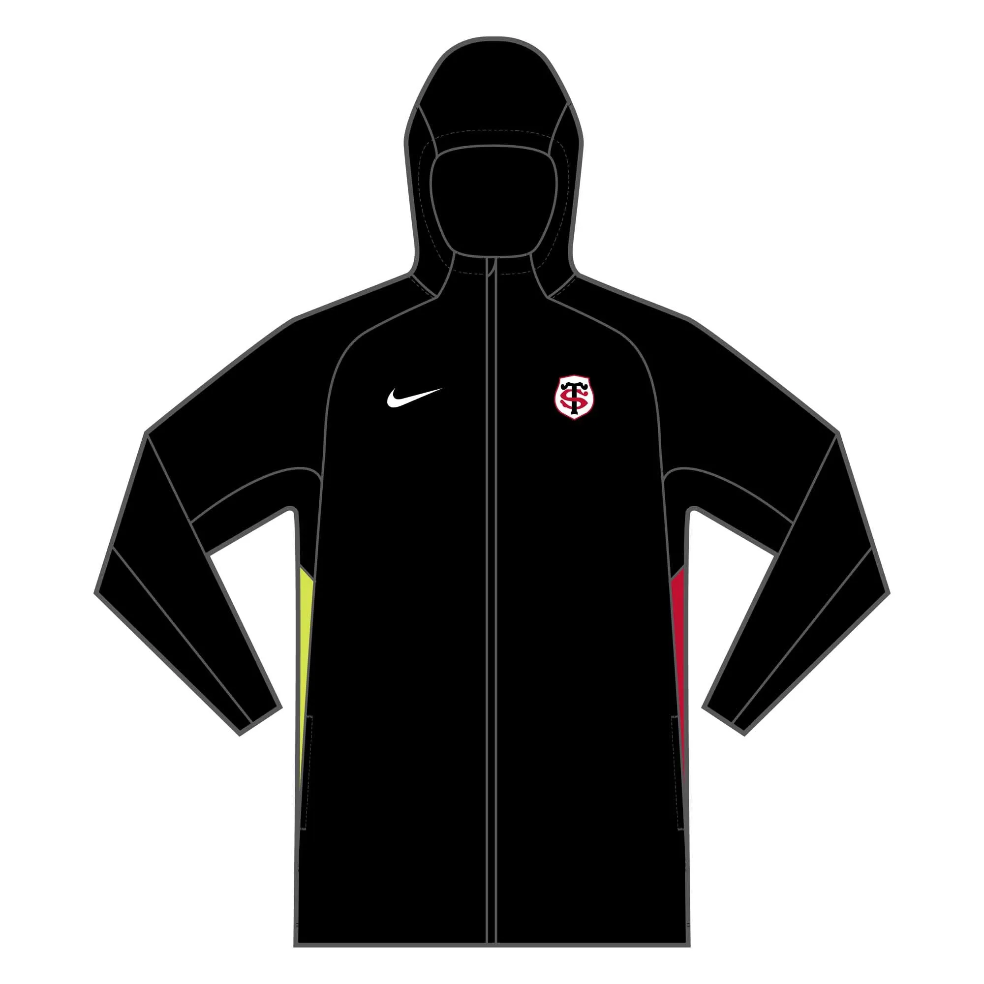 Nike Men's Stade Toulousain Full Zip Training Hoody 23/24 - Black